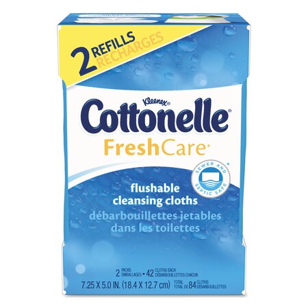 Cottonelle Fresh Care Flushable Cleansing Cloths, White, 3.73 x 5.5, PK84 35970